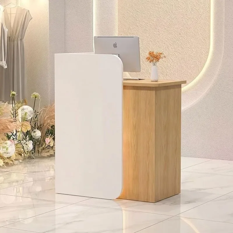 Compact Commercial Cashier Counter Small Front Desk for Retail Store Bar Clothing Shop Simple Checkout Station