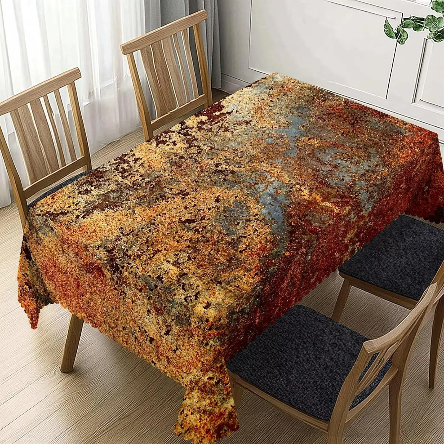 Home Textile Industry - Industrial Brown Rust Metal Tablecloth Cinnamon