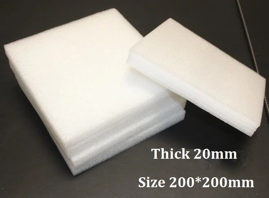 Thick 20mm Square White Cushion EPE Foam Sheet Board Low Density Polyethylene Size 200*200mm