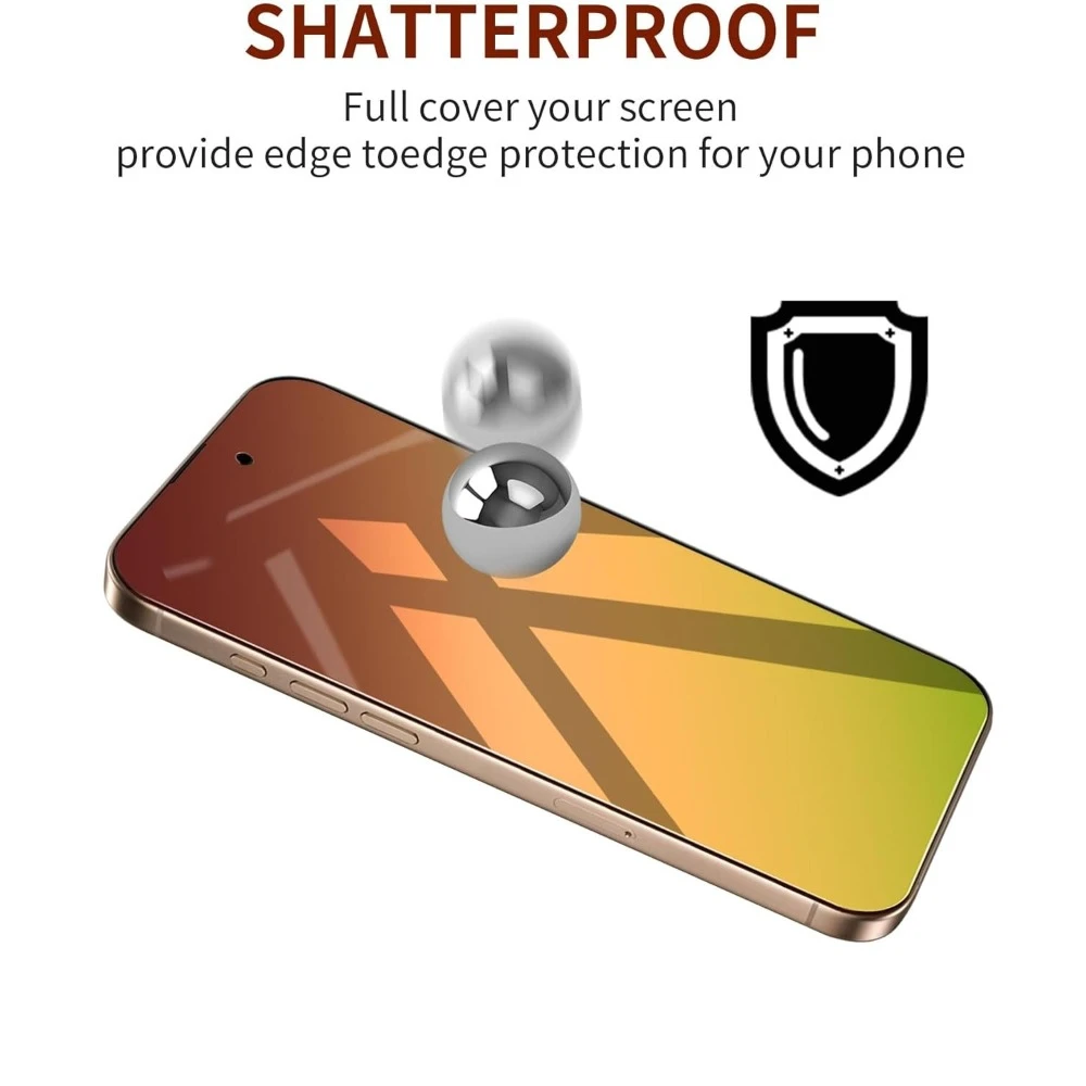 NNBILI 3-teiliger Blickschutz-Displayschutz geeignet für iPhone 18 Pro Max Schutzfolie blasenfrei kratzfest vollständige Abdeckung Farbverlauf – Detail 8