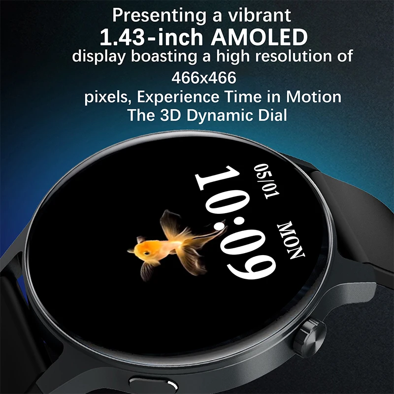 New Couple Smart Watch 5.4 Bluetooth Call 3D Dynamic Dial 1.43-inch AMOLED 466 * 466 HD Large Screen Women's Smart Watch