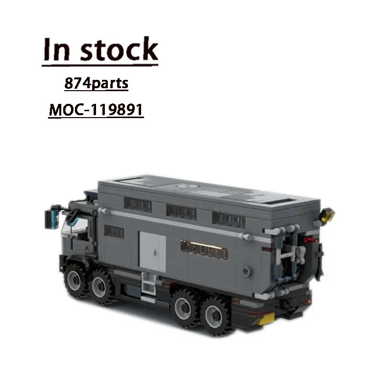 MOC-119891 Outdoor Camper Van 8x8 Stitching Assembly Building Block Model 874 Parts Children\'s Birthday Building Block Toy Gift