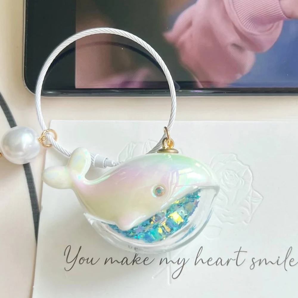 Cute Whale Dolphin Keychain Blue Marine Animal Doll Kawaii Keyring For Car Key Chain Accessories Women Couple Bag Jewelry