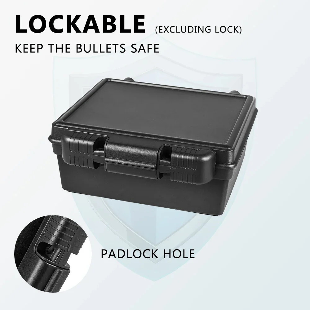 99 Rounds Ammo Storage Box 9mm 7.62mm .223 Ammunition Organizer Tactical Bullet Ammo Can Waterproof Ammo Storage Container