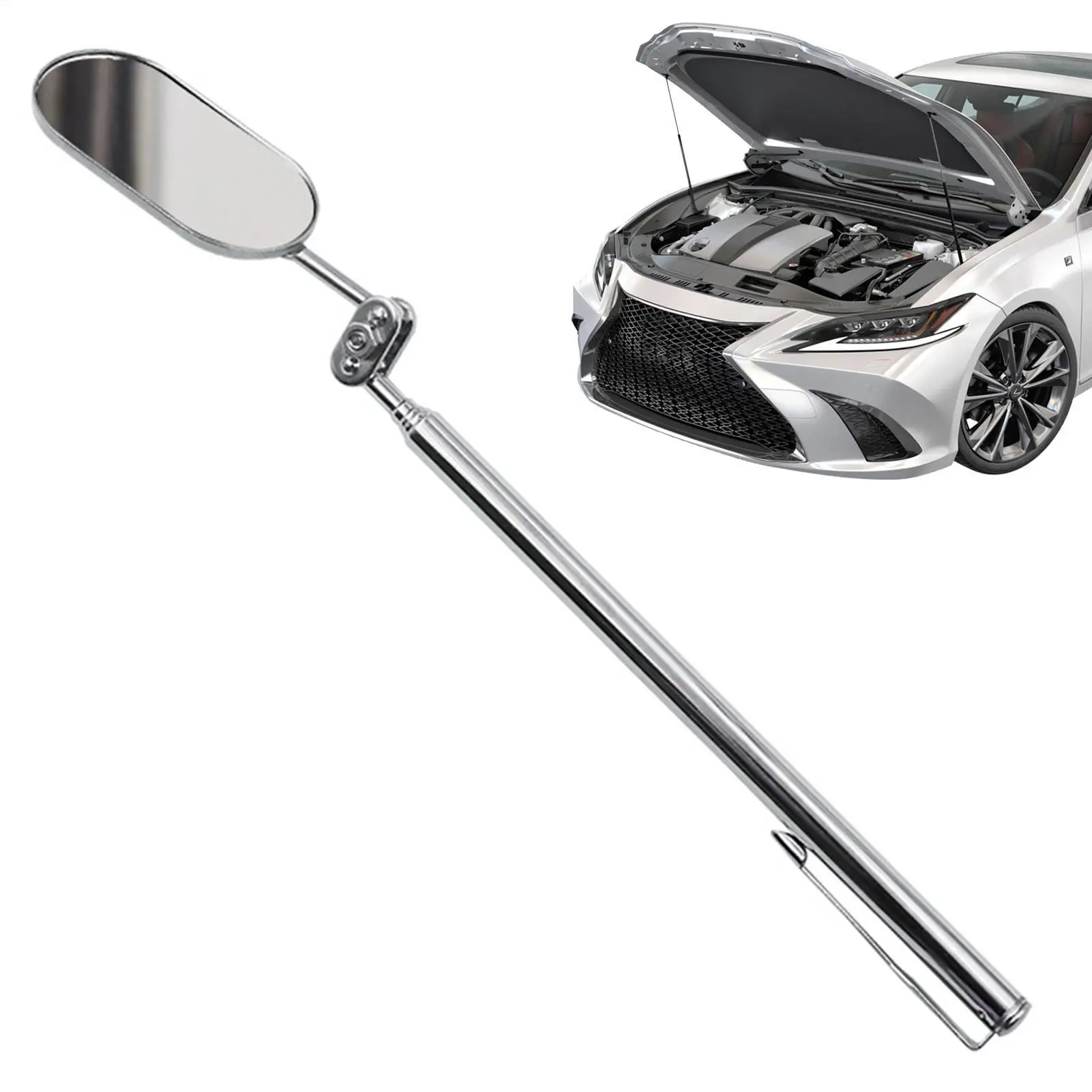 

Automobile Repair Retractable Mirror, Folding 360 degre Rotatable Mechanic Tool, Tough Elliptical Telescopic Mirror For Vehicle
