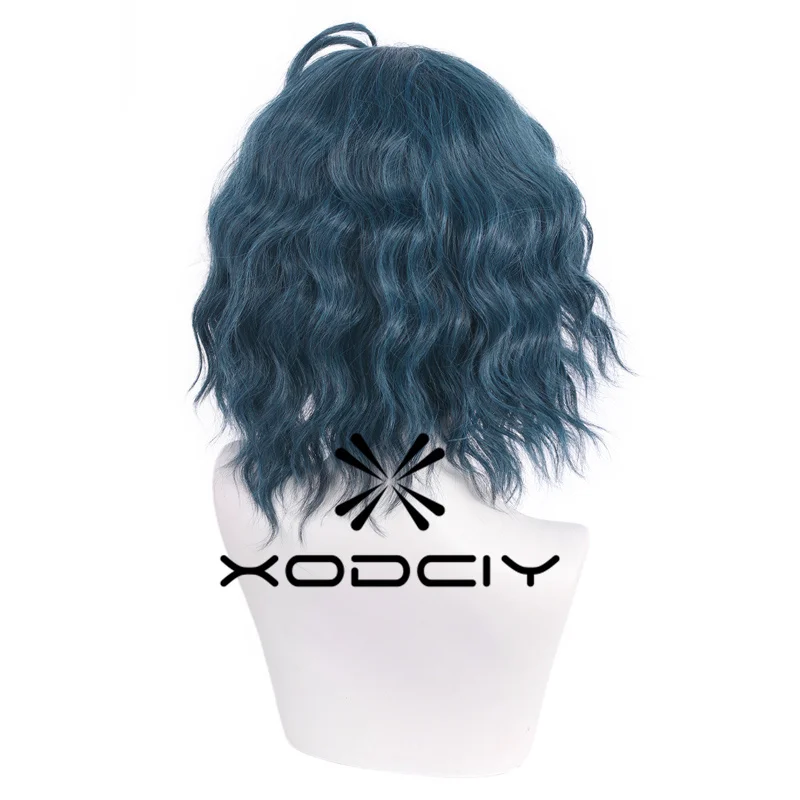 Krótka, kręcona peruka do cosplay Włosy syntetyczne Halloween Anime Kostium kreskówkowy Peruka imprezowa ze spinką do włosów