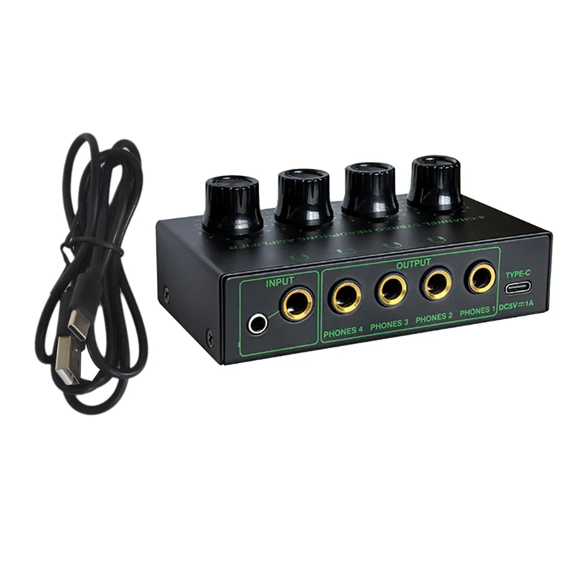 REPLA-4 Kanaals Stereo Audio Versterker Met laag geluidsniveau Professionele hoofdtelefoonversterker voor Sound Mixer PC Gitaar