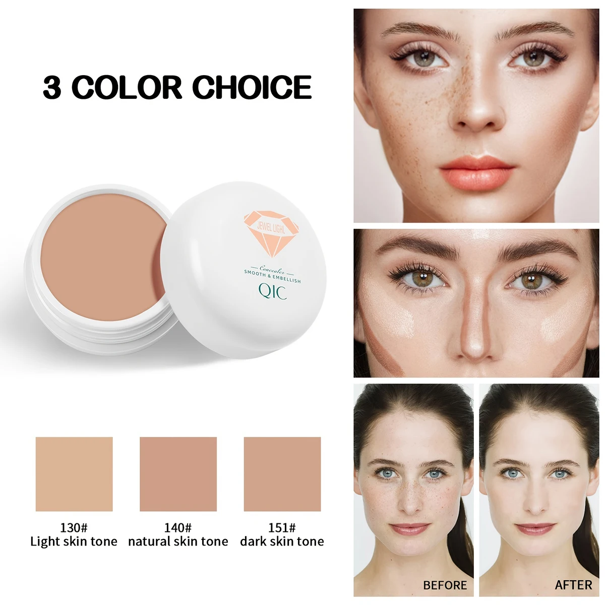 Soft skin concealer foundation, moisturizing and delicate concealer for acne marks, spots and dark circles