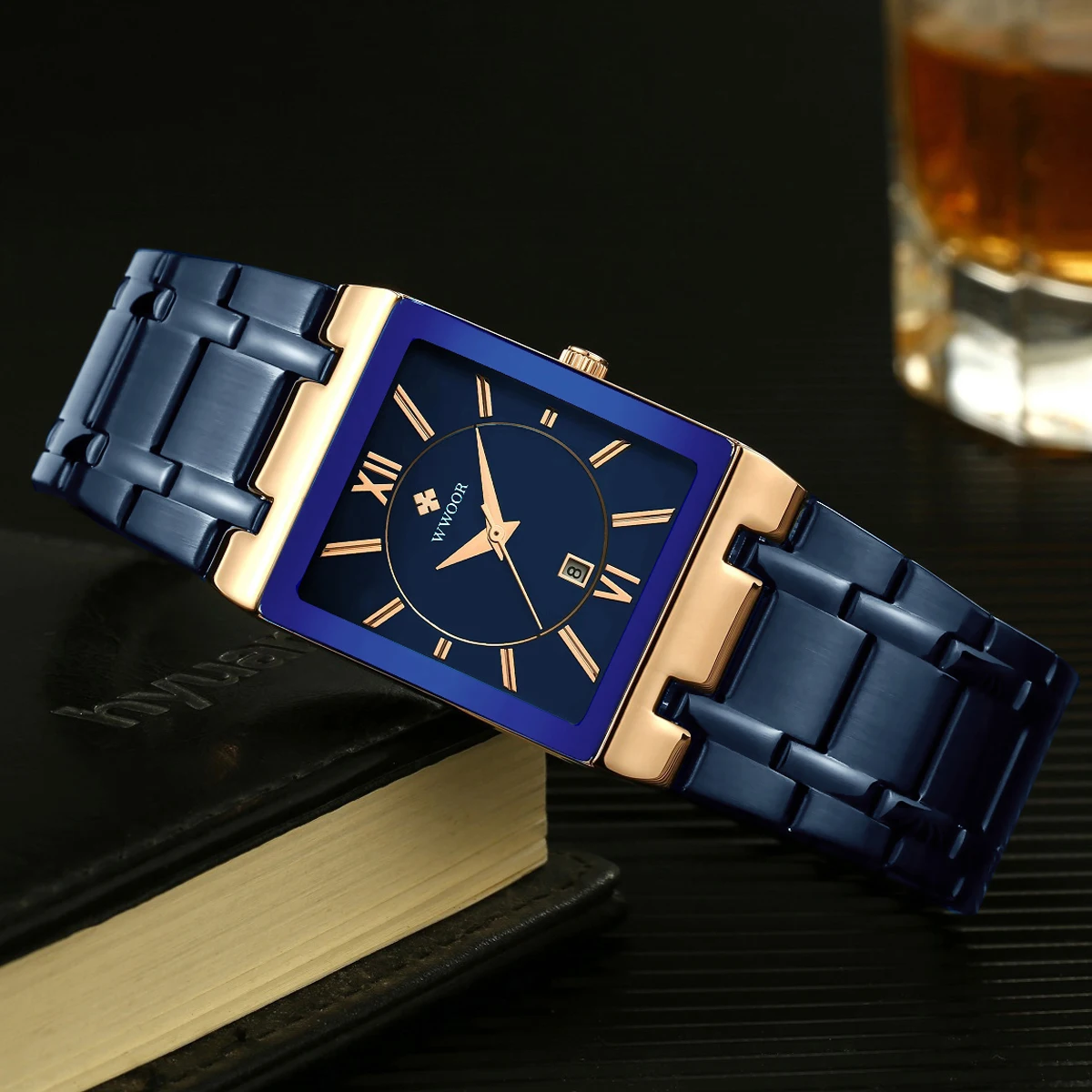 WWOOR Luxus Uhr Für Männer Business Wasserdichte Männliche Uhr Datum Edelstahl Platz Quarz Männer Exquisite Uhren reloj hombre