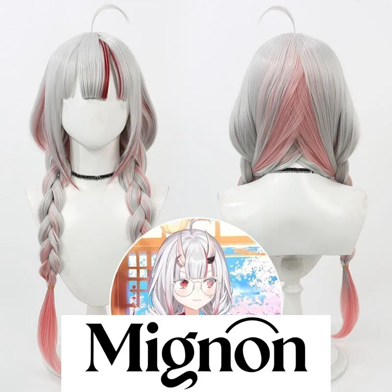 Hololive VTuber Nakiri Ayame cosplay wig integrated twin braids Halloween gift