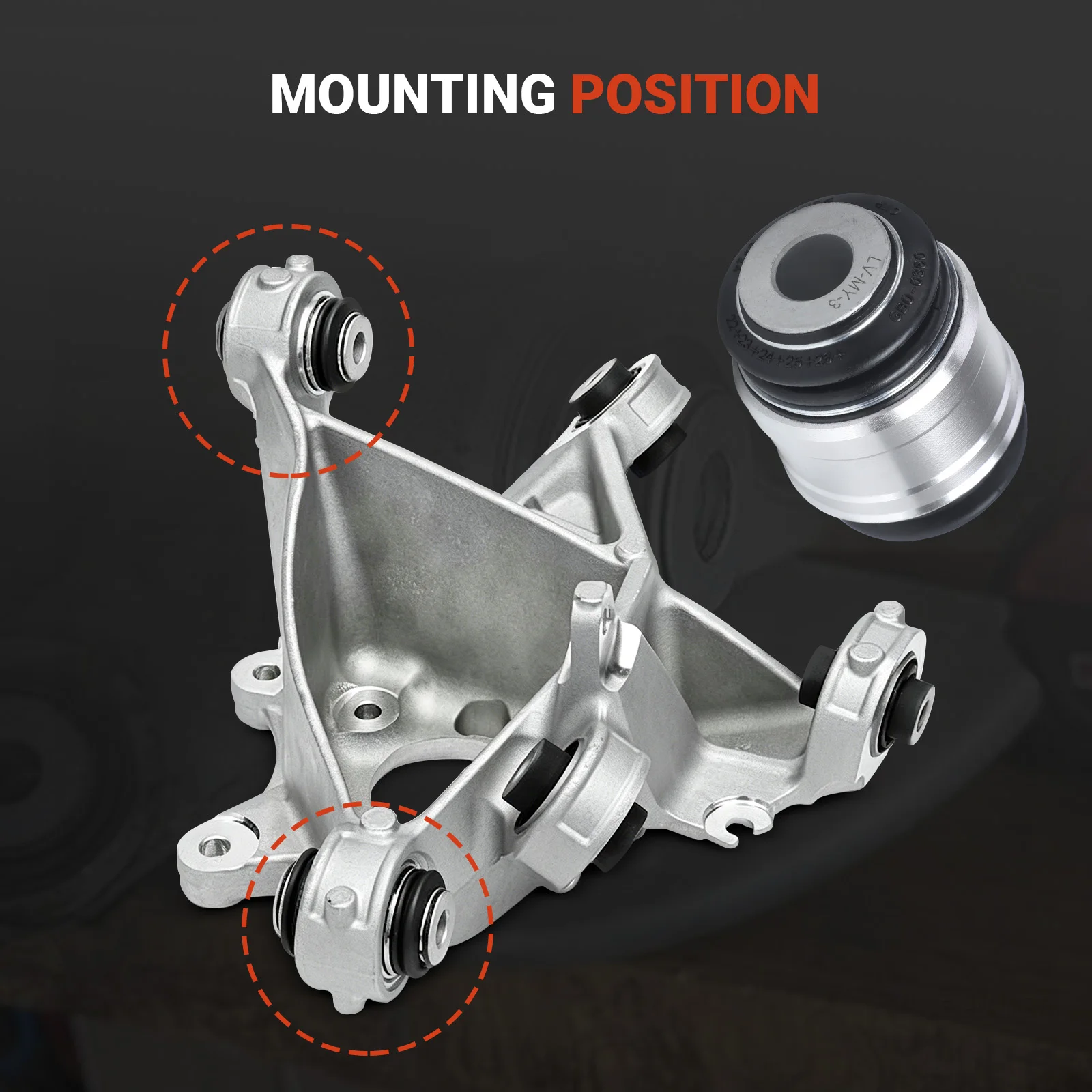 104441600F For Tesla Model 3 Y 2017-2026 Car Sleeve Suspension Tuning Part Automobile Rear Steering Knuckle Bushing 1188412-01-E