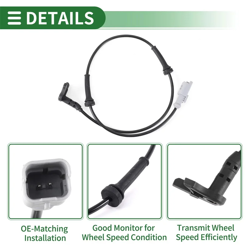 ل 307 308 408 3008 سيتروين C4L عجلة خلفية سرعة الاستشعار الأمامي والخلفي ABS سرعة الاستشعار ABS الاستشعار 9811802580 #5