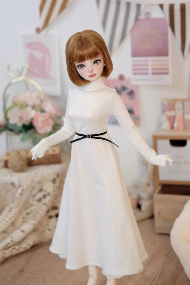 D09-P166 children handmade toy  1/3 1/6 1/4 MDD MSD BJD Doll clothes white color Versatile base skirt 1pcs