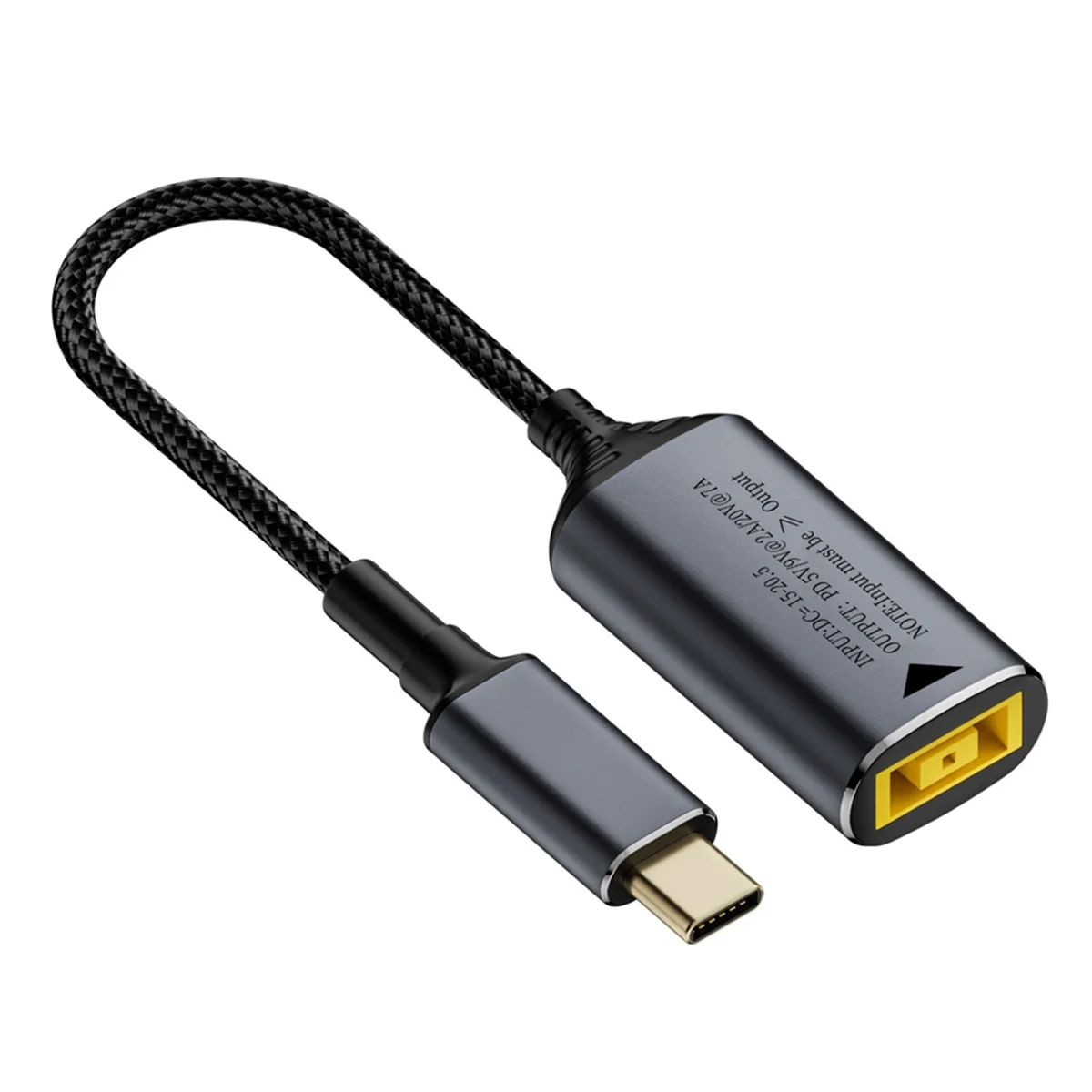 Cargador de ordenador portátil con enchufe cuadrado de 140W CC a 5V 9V 20V USB C PD convertidor adaptador de corriente Cable de carga rápida para Lenovo