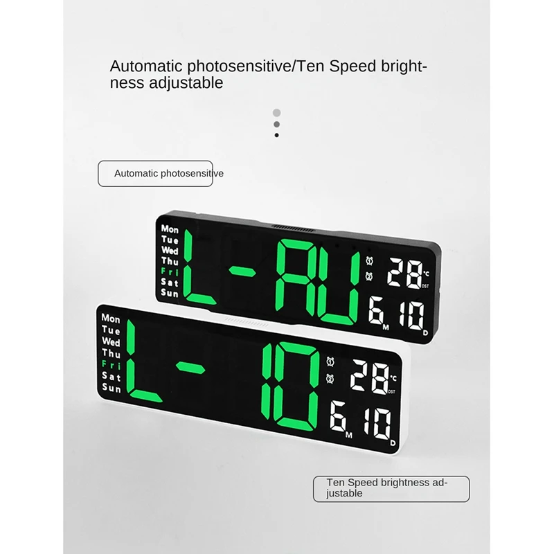 Grande orologio da parete digitale telecomando Temp data settimana Display Timer conto alla rovescia orologio da tavolo doppio allarme da parete orologi a LED