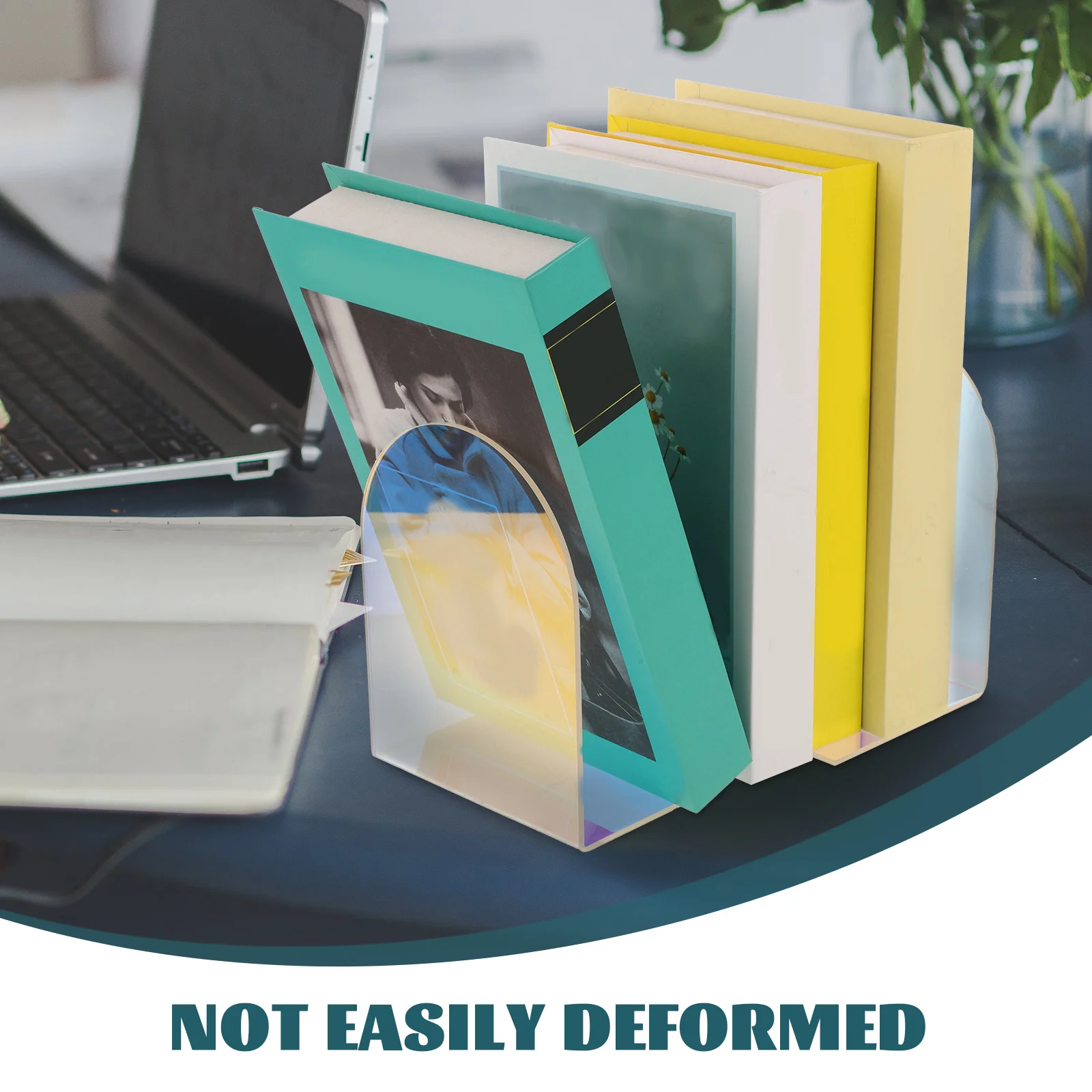

L Shaped Bookends Acrylic Transparent Desk Organizer Sturdy Multi Function Book Holder Student Study Accessories