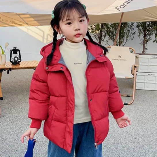 Girls' Cotton Clothes 2026 Autumn And Winter New Childrens Clothes Girls Baby Warm Foreign Style Velvet And Thick Cotton Jacket