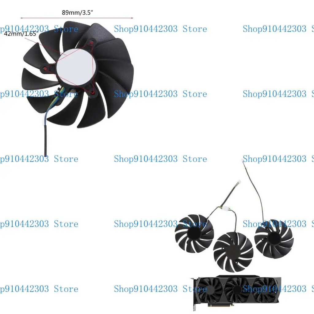 

L4MD CF9015H12S 4Pin 12V 0.4A Graphics Card Cooler VGA Fan for ZOTAC 3090 for Tri