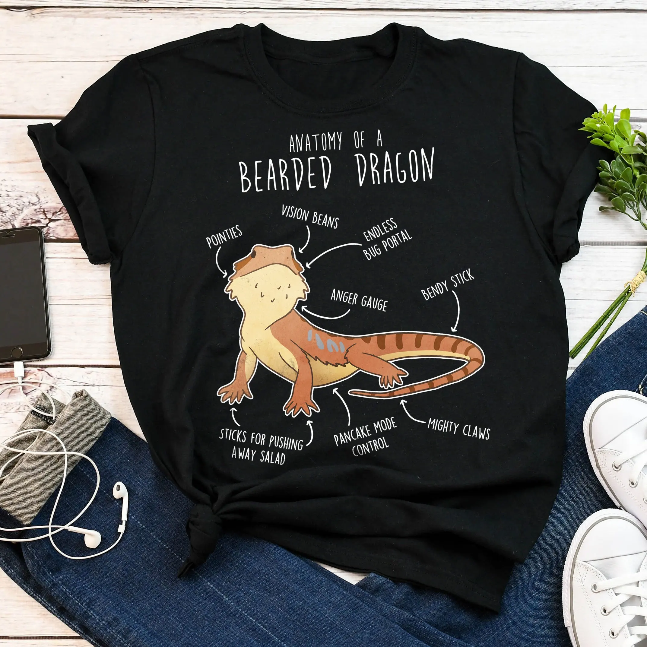 Bearded Dragon T Shirt Pet Reptile Lover Funny Lizard Cute Beardie Mom Dad Herpetologist