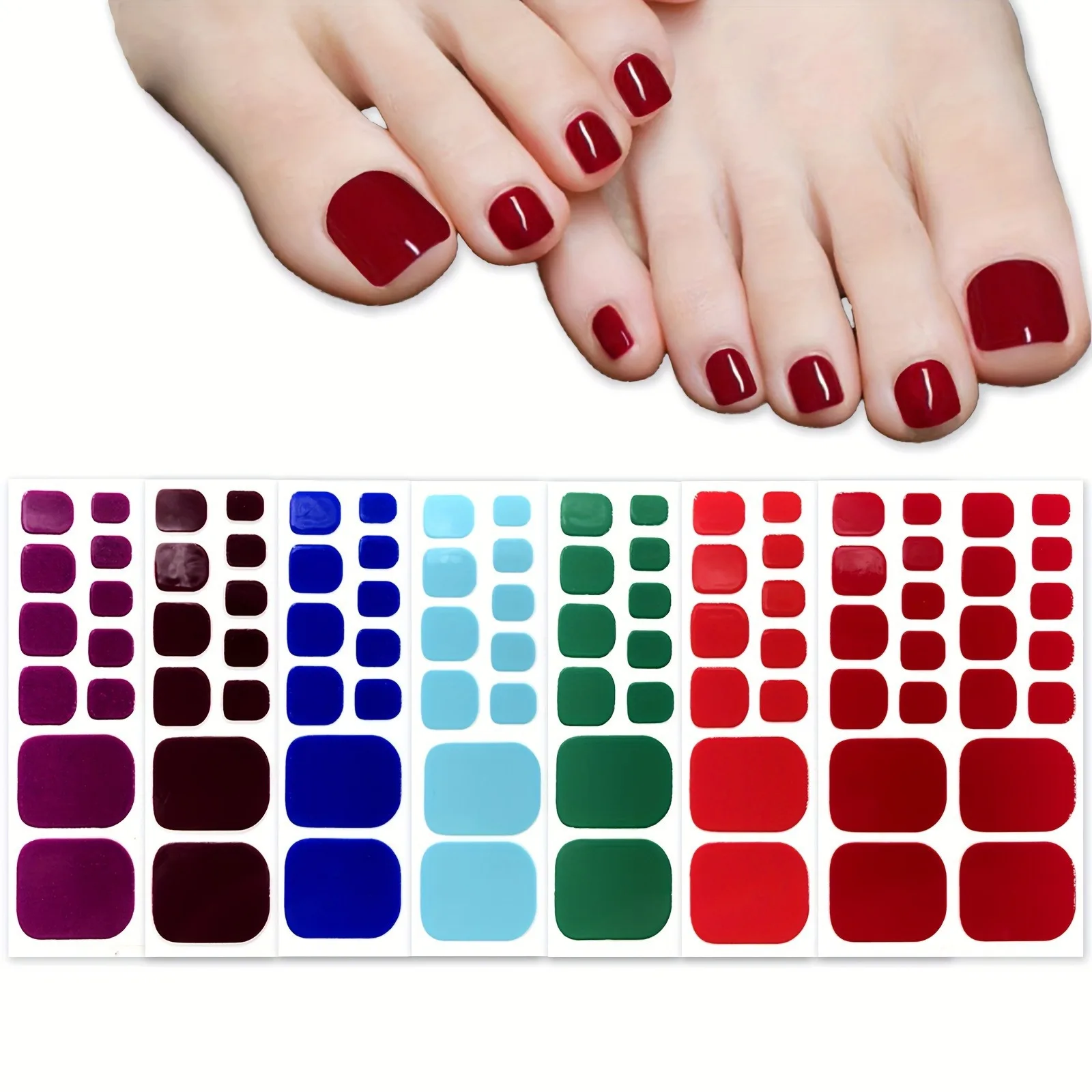 

Summer solid color foot sticker nail stickers waterproof Internet celebrity toe nail sticker cross-border toenail sticker Nails