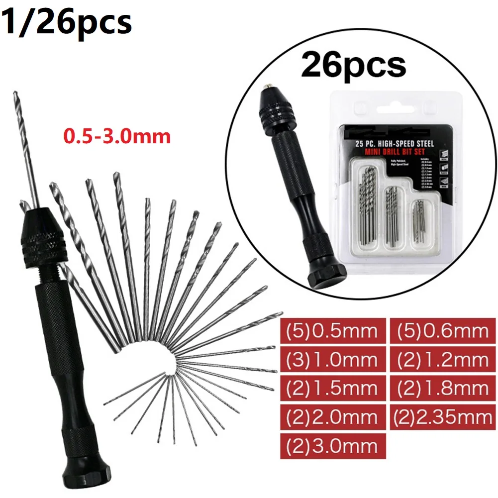 25 pz Punte da trapano Mini Trapano a mano CNC Mandrino in fibra di carbonio Circuito Scheda composita Set di plastica Fibra di vetro fai da te