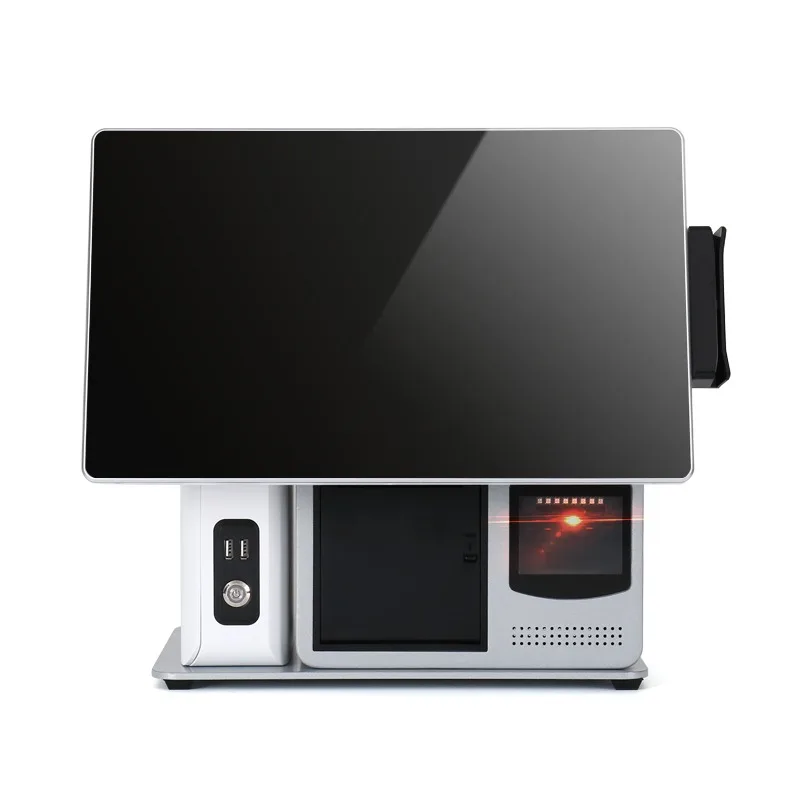 2026 Stable Operation High-Efficiency POS 15-inch Dual Screen Windows All-in-One Retail Supermarket Checkout POS System Terminal