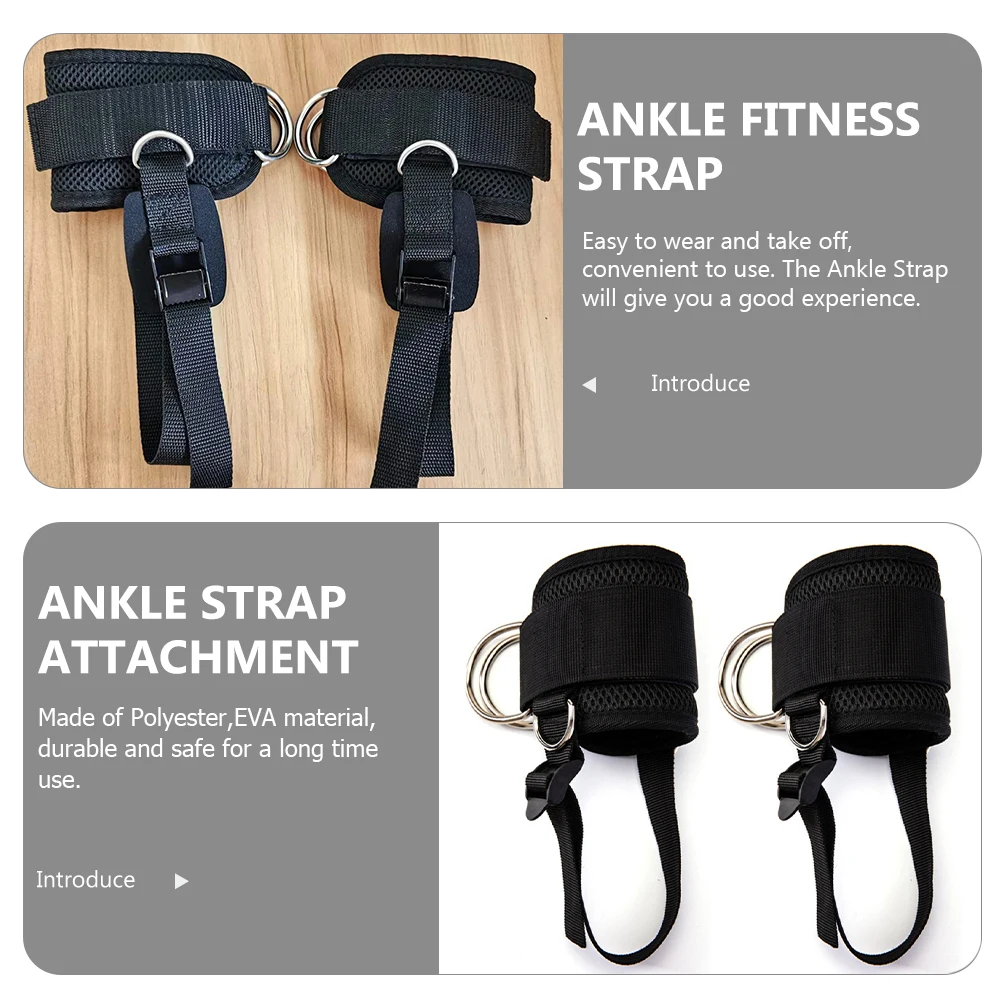 

Adjustable Ankle Straps for Cable Machines Gym Foot Attachments Dumbbell Leg Workout Belt Black EVA Material for Men