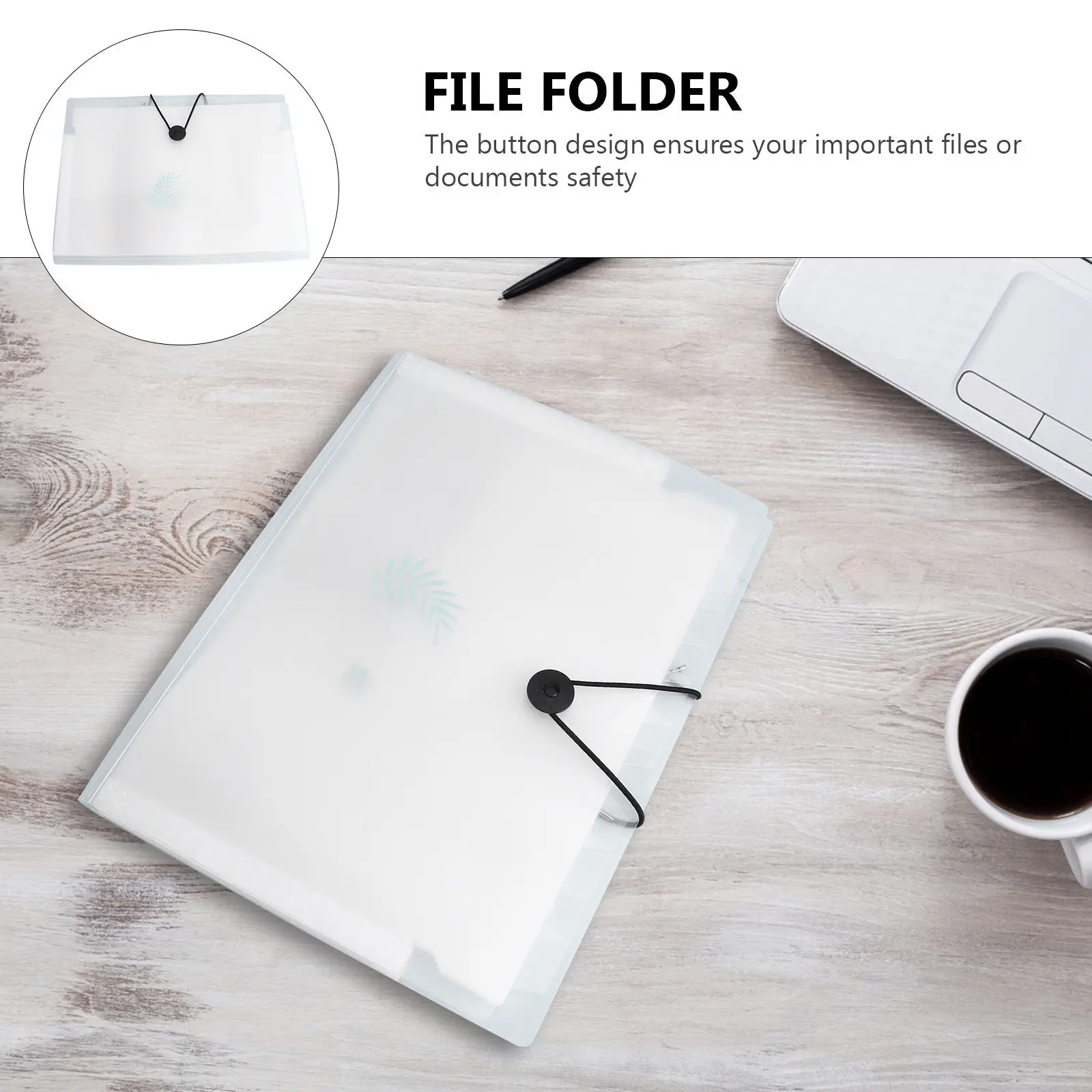 1Pcs Large Capacity Classified Document Bag with Button Closure Premium Plastic File Organizer for Office Student Travel