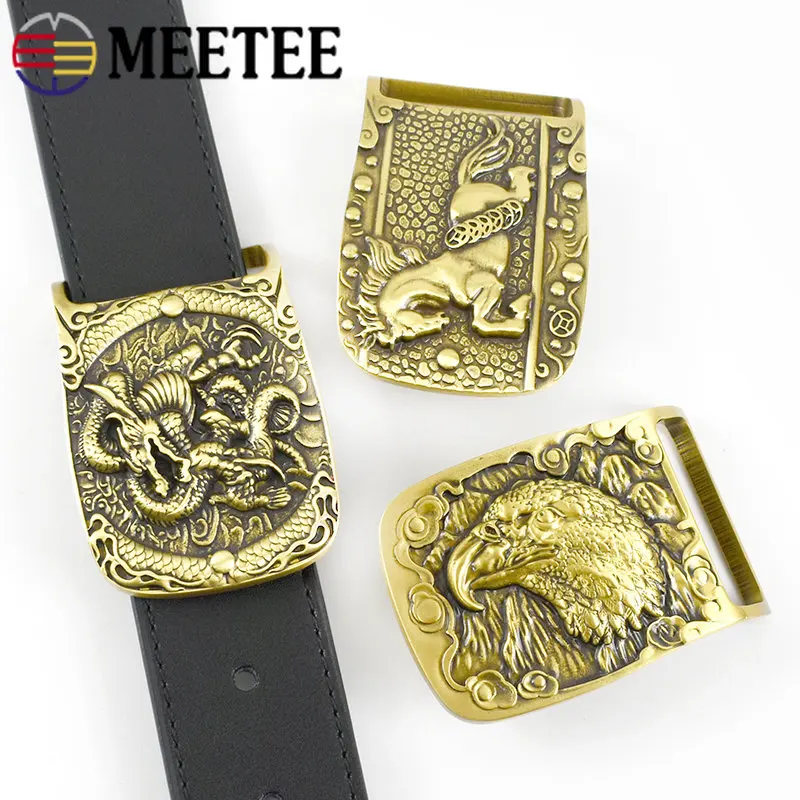 1Pc Meetee Solid Brass Metal Buckle Men Women Belt Head Fit For Belts 37-38mm DIY Leather Crafts Jeans Accessories YK159