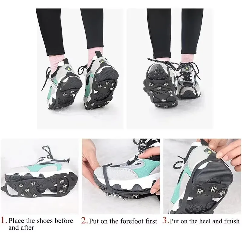 Anti-Slip Shoe Covers Crampon Cleats Outdoor Snow Shoe Grips for Hiking Winter Walking