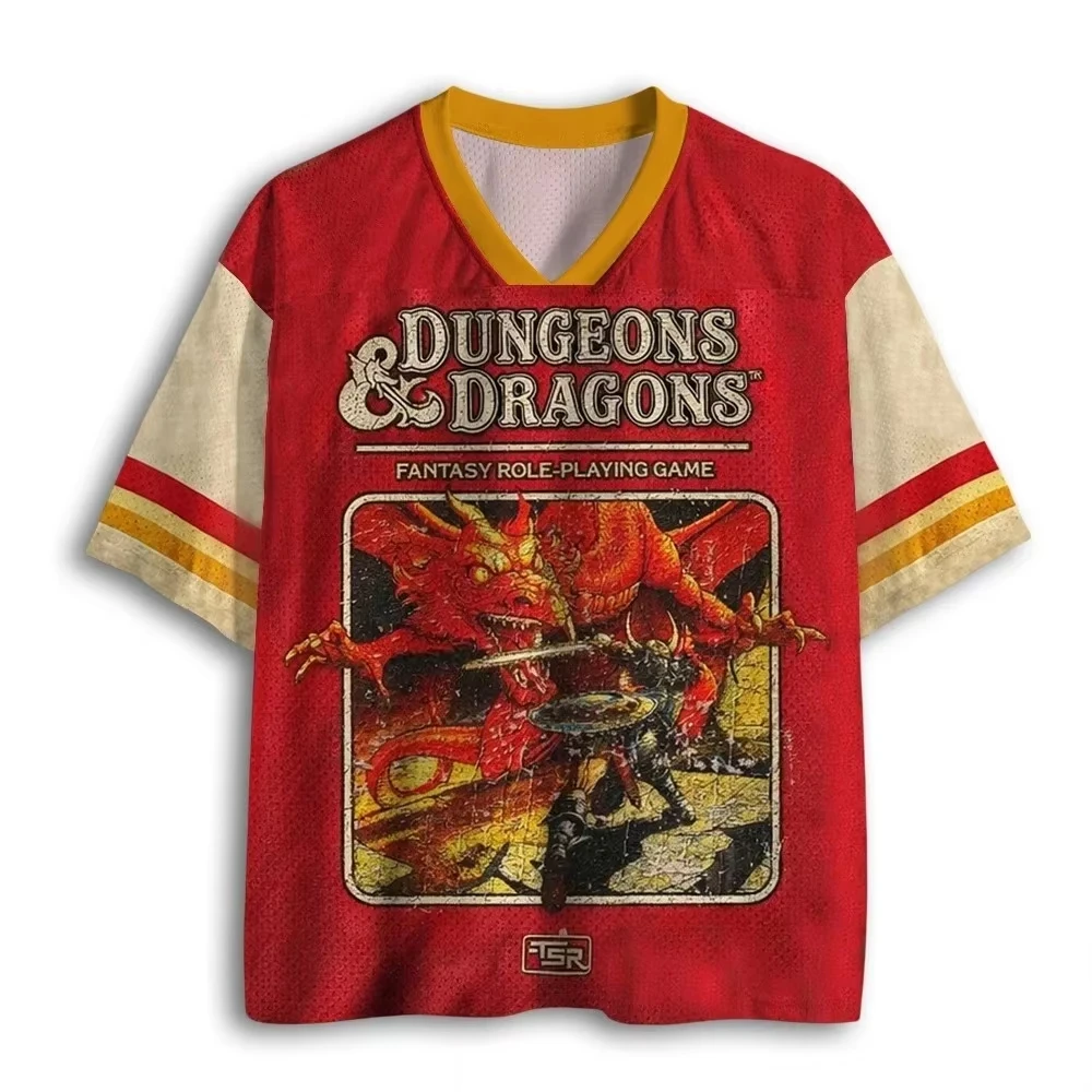 Men's Retro Dragon & Dungeon 74 Fantasy Role Playing Game 3D Print T-Shirt Quick-Dry Breathable Casual Parent-Child Clothing
