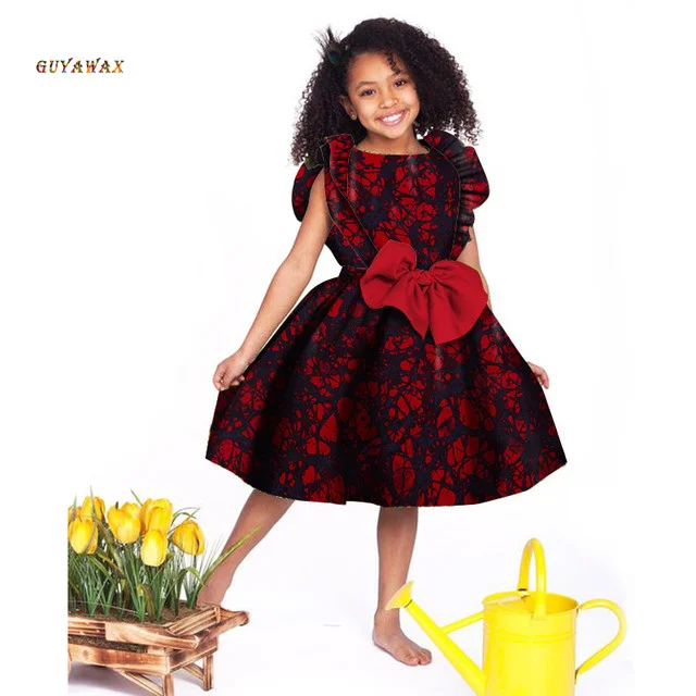 Girls African Dress Children Bazin Riche Dashiki Mermaid Dress Fashion Cute Party Dresses Kids African Print Plus Size Clothing