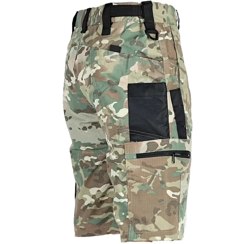 Summer Tactical Shorts Men Quick Dry Cargo Shorts Multi-Pocket Wear-Resistant Waterproof Short Trousers Outdoor Hiking Fishing