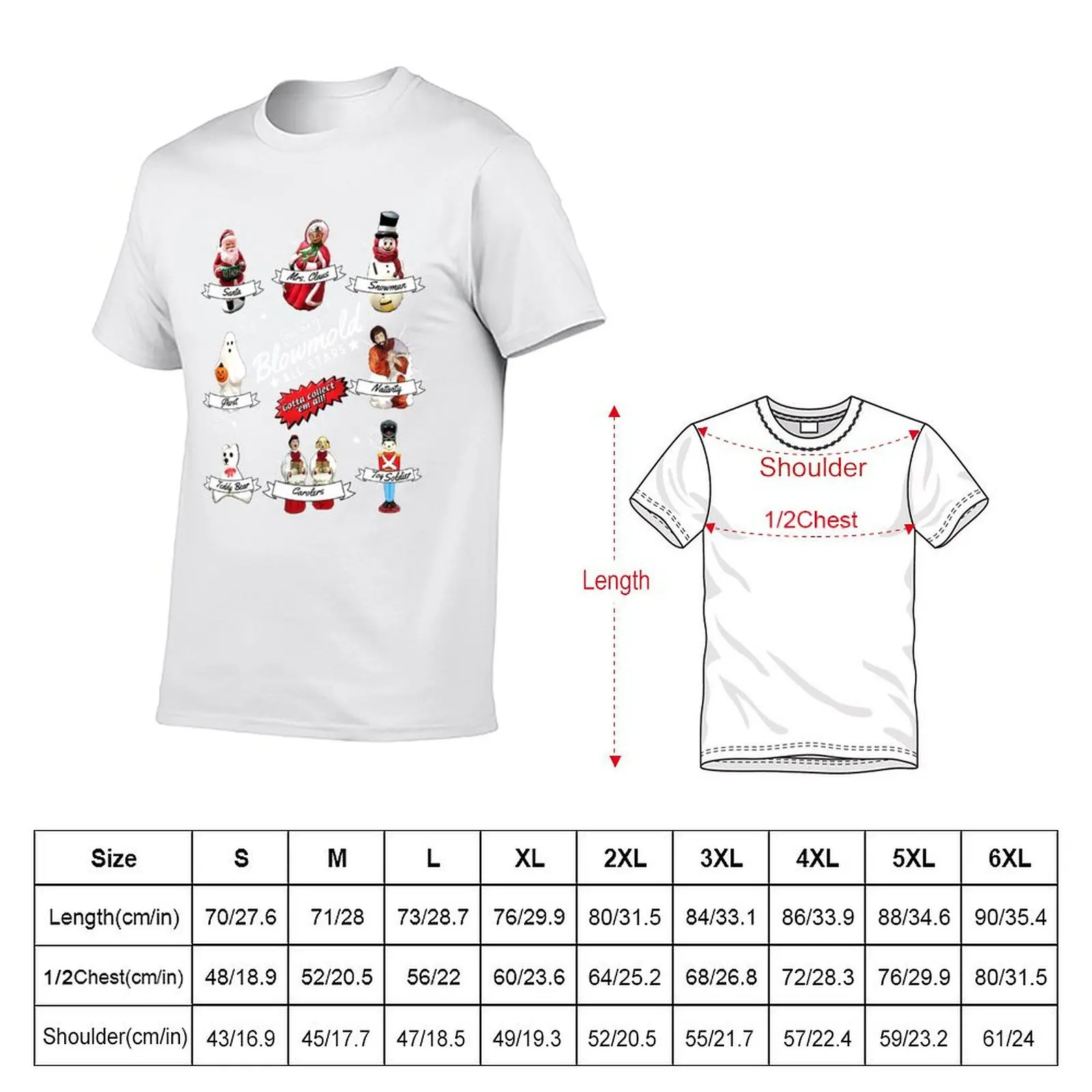 Holiday Blow Mold All Stars T-Shirt Basic Crew Neck Short Sleeve Top