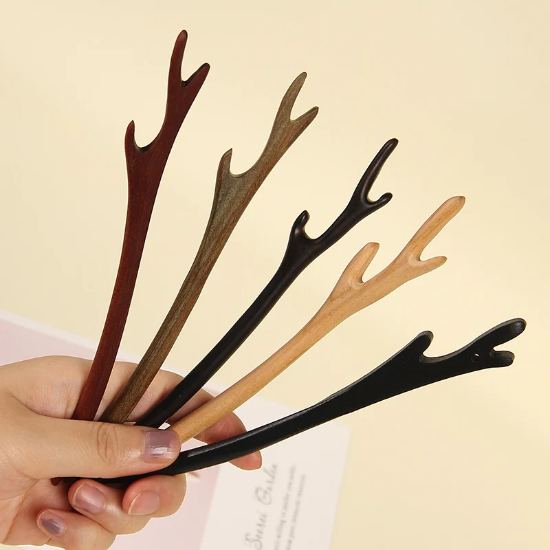 Hairpins Shell Natural Wooden Women Girls Hair Sticks Chopstick Shaped Hair Clips Pin Dragon Horn Stlye Hair Jewelry Accessories