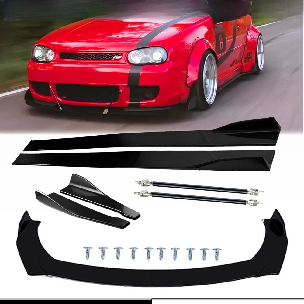 

For Volkswagen Golf MK4 Front Splitter Bumper Lip Spoiler Gloss Black Bod Kit United States