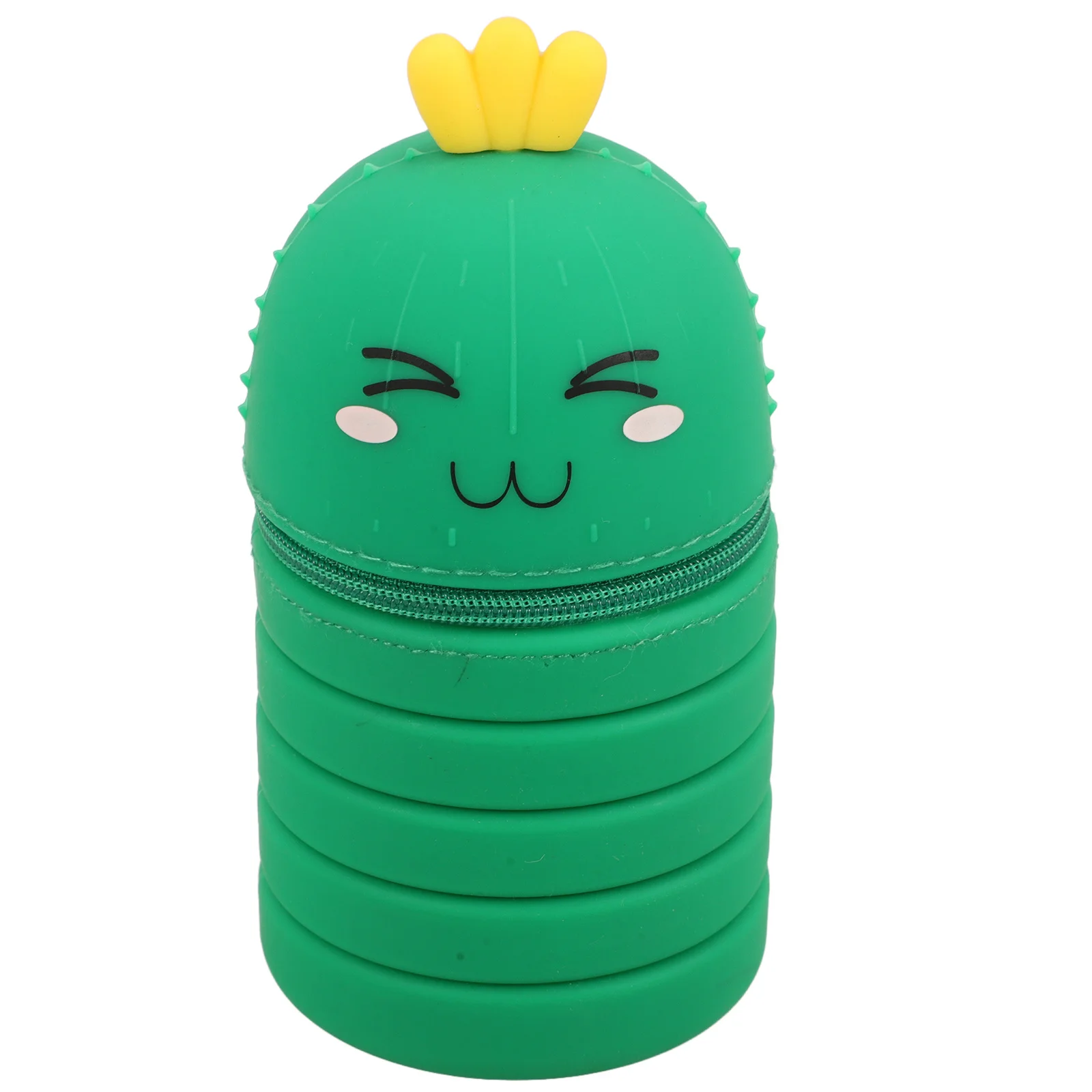 

Stretchable Silicone Pencil Bag Cactus Shaped Portable Pencil Holder Handheld Pen Storage Bag Daily Use Stationery Organizer