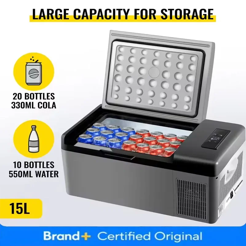 

15L Car Refrigerator Portable Fridge Freezer 12/24V DC 110-240 AC for Home Outdoors RV Boat Camping Traveling Use Amagi