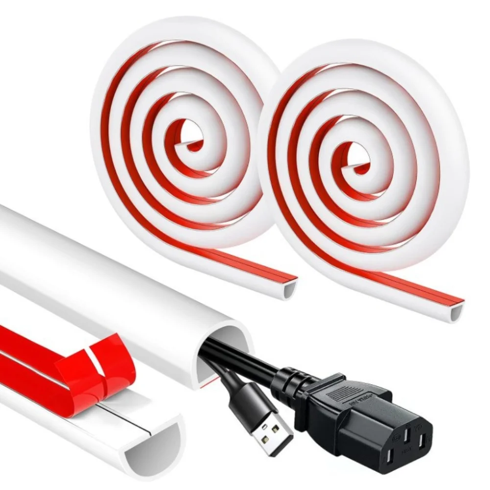 1Pc Cable Duct Self-adhensive Flexible Cable Sleeve Wire Protection Cover Fireproof For Home Improvement Electric Accessories