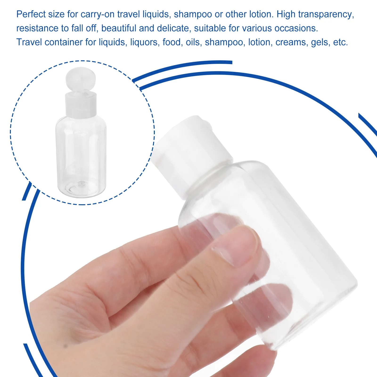 

12pcs Travel Bottles 50ml Plastic Empty Bottles for Liquids Shampoos Cosmetics Leak Proof Durable Sample Containers
