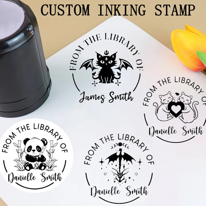 

30mm Round Pattern Custom Self-Inking Stamps Personalized Name Signature Clear Seal Stamp for DIY Business Card Decor 2025 New