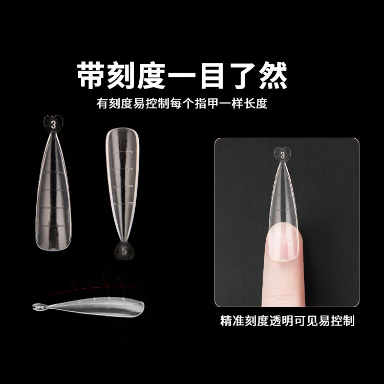 120pcs Clear Nail Tips Set Coffin Almond Slender Stiletto Fake Nails Extra Long Full Cover Extension Tool French Gel Molds