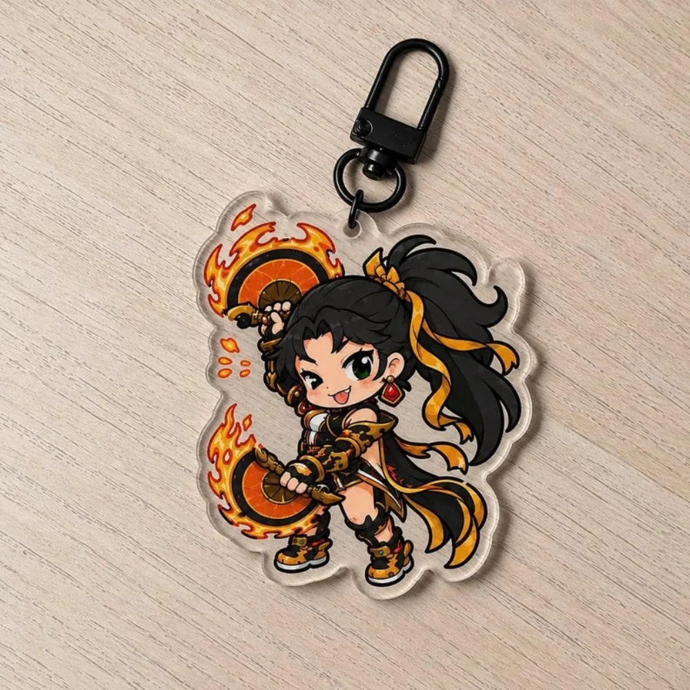 for Overwatch Game Peripheral Cassidy McCree Zenyatta Hanzo D Va Acrylic Keychain Cartoon Cute Decoration Pendant Festival Gift view 4