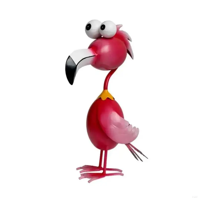  Elegant Flamingoes Peacocks Chicken Garden Sculpture Durability Rusts Resistant Iron Weatherproofed Art Decoration