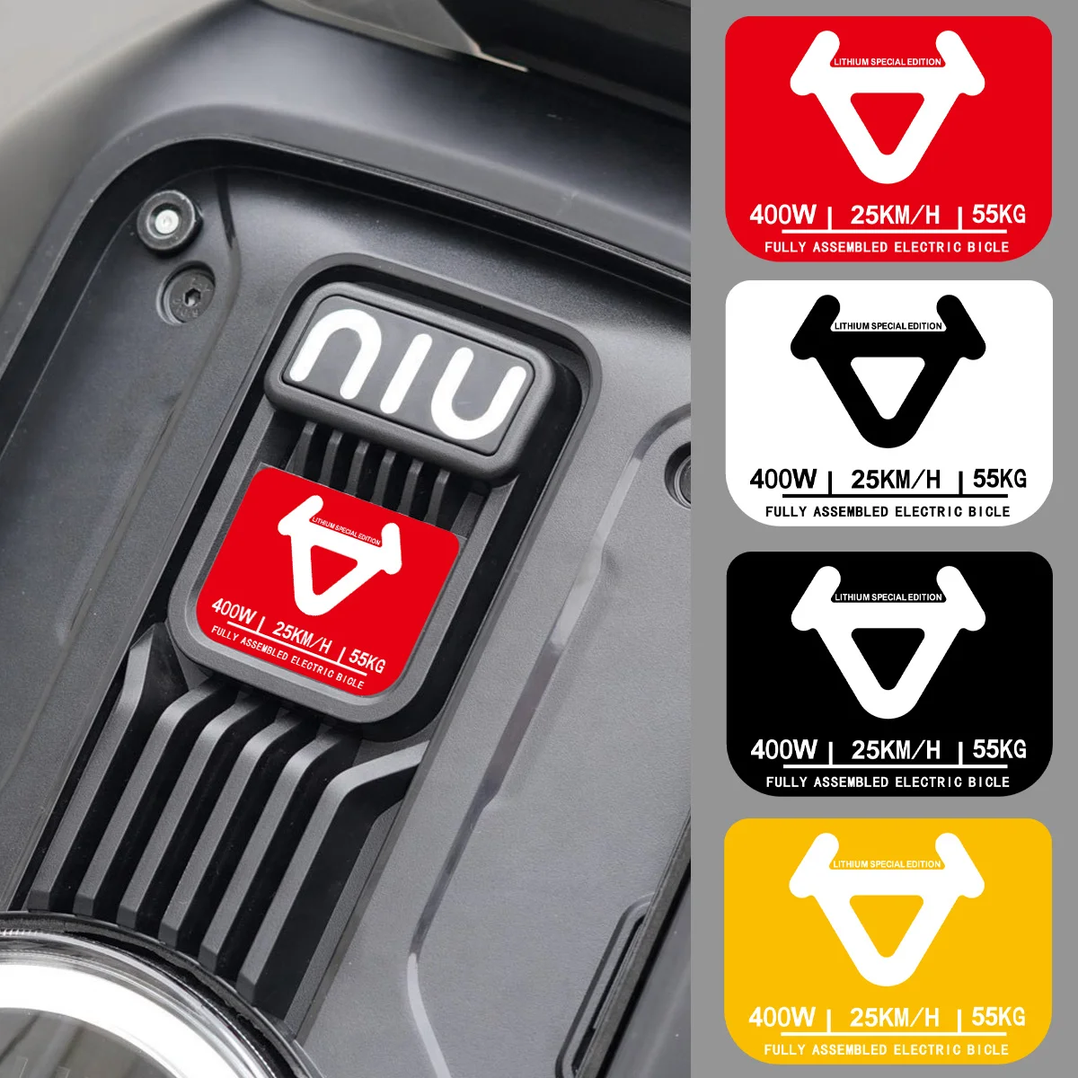 Waterproof Self-adhesive Vinyl Badge Sticker for NIU Electric Bike Scooter Body Decoration 2pcs