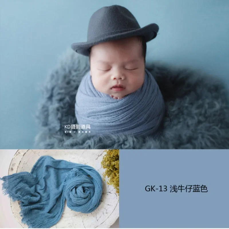 Newborn Photography Props Simple Solid Color Shooting Backdrop Blanket Soft Seersucker Wrap Studio Baby Photoshoot Blankets