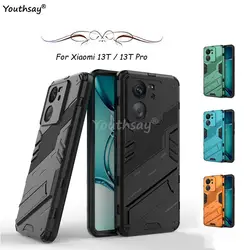 For Xiaomi 13T Pro Case Protective Phone Holder Case For Xiaomi 13T Pro Cover Invisible Bracket TPU Armor Xiaomi 13T Pro Case