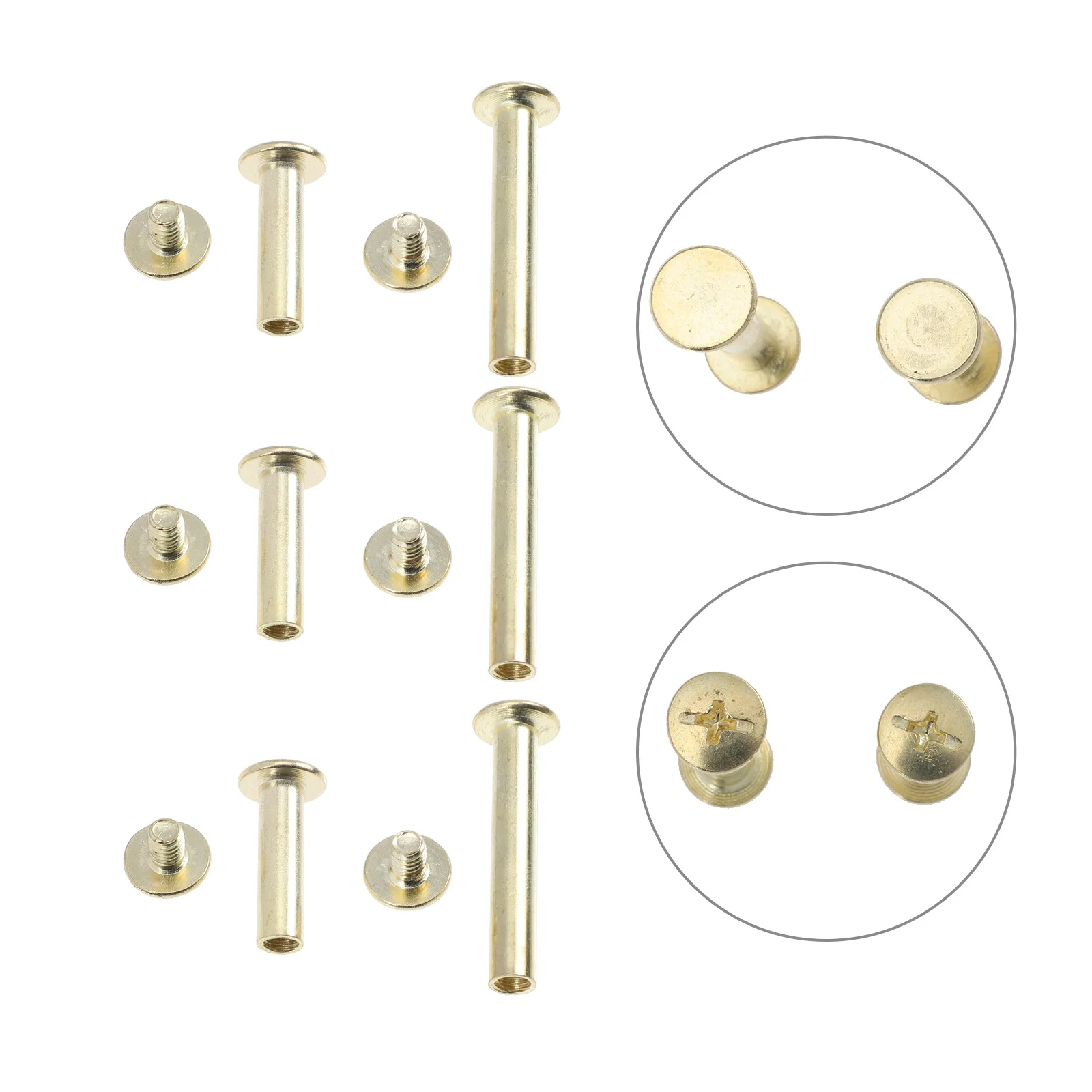 

100Pcs Golden Chicago Screws High Hardness Binding Screws for Scrapbook Photo Albums Saddles