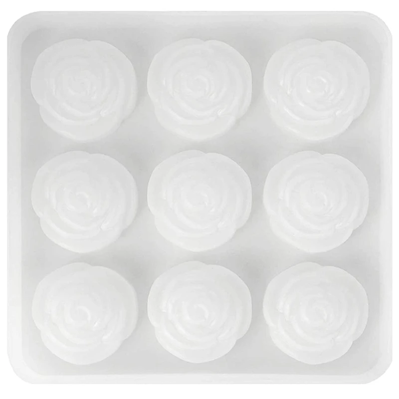 

3D Flower Resin Mold, 9 Cavities Silicone Rose Flower Mold, Epoxy Casting Mold For Making Jewelry Project, Soap, Candle