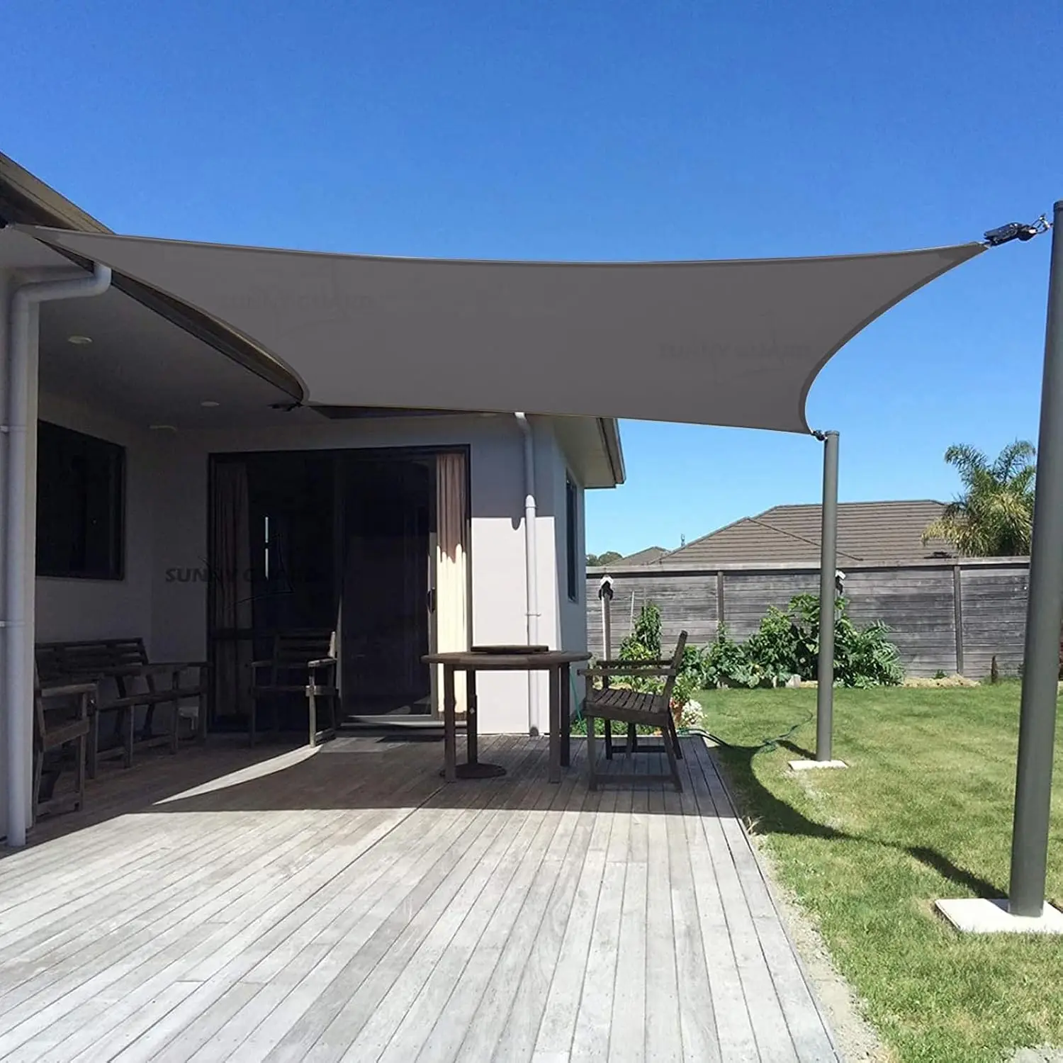 20' x 23' Rectangle Shade Sail 95% UV Block Outdoor Canopy | Sun shade sail canopy for backyard, patio, garden, deck, pergola wi